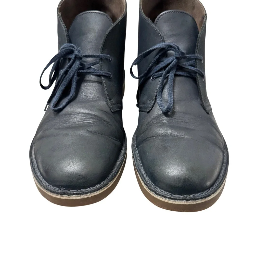 Clarks Bushacre 2 Chukka Boots Mens 12‎ Navy Blue Leather 18522